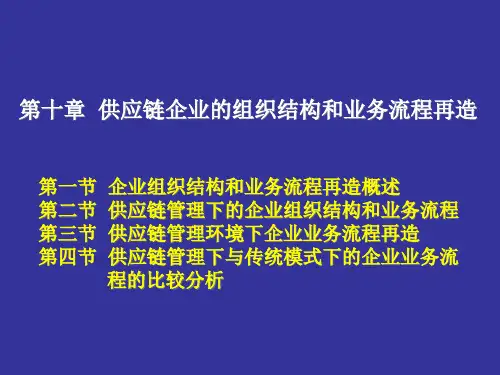 第10章供应链管理的组织结构和业务流程再造