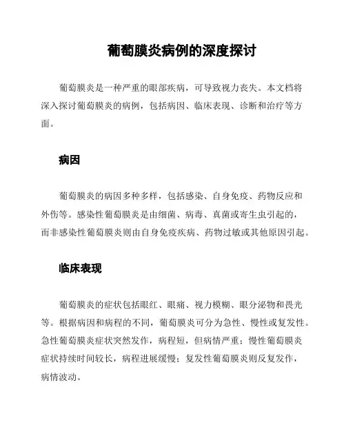 葡萄膜炎病例的深度探讨