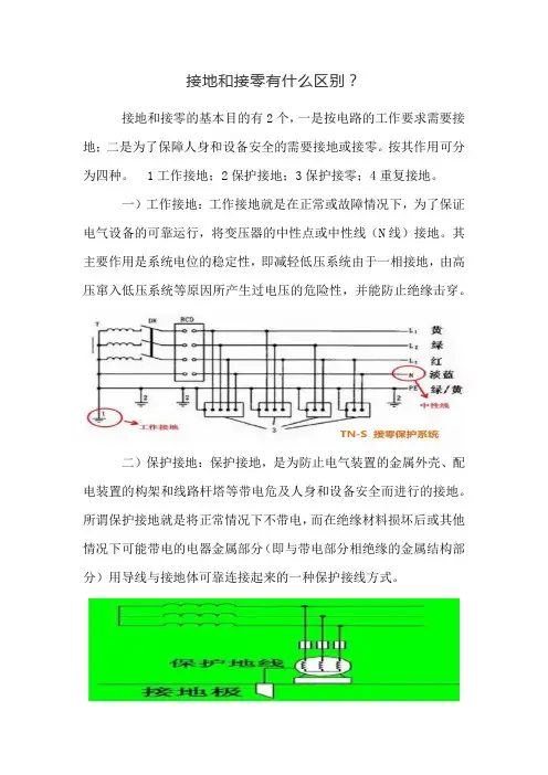 接地和接零有什么区别