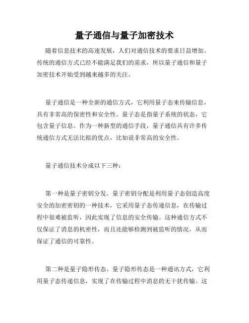 量子通信与量子加密技术