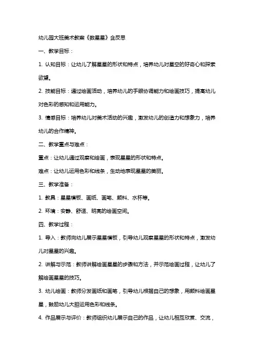 幼儿园大班美术教案《数星星》含反思