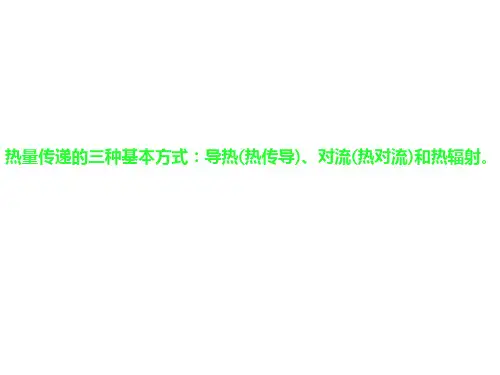 热量传递的三种基本方式导热(热传导)、对流(热对流)和热辐射。