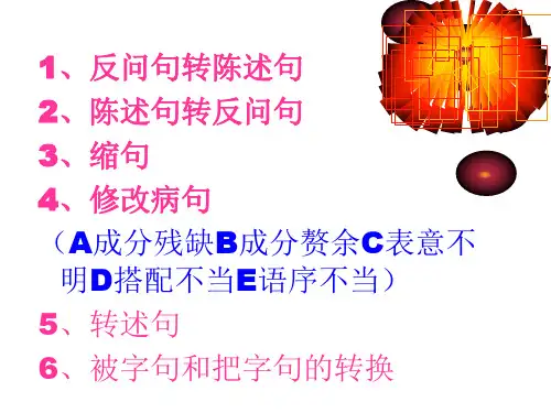五年级语文句型转换ppt课件