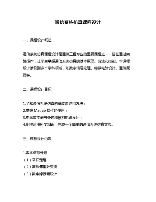 通信系统仿真课程设计