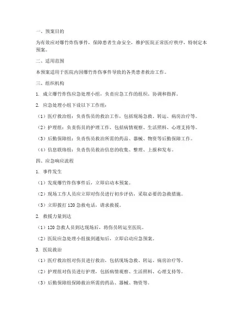 爆竹炸伤医院应急预案