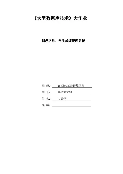 大型数据库技术大作业