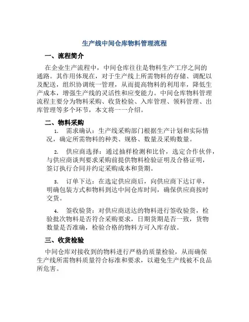 生产线中间仓库物料管理流程
