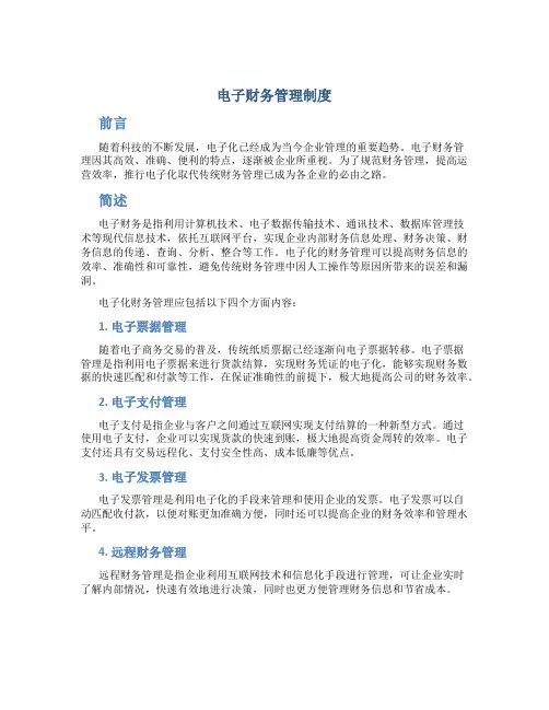 电子财务管理制度