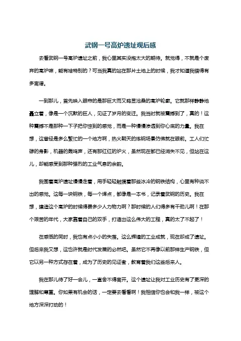 武钢一号高炉遗址观后感