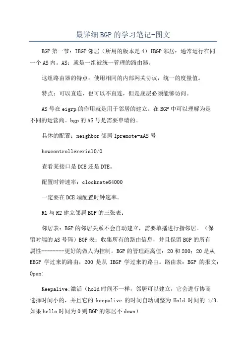 最详细BGP的学习笔记-图文
