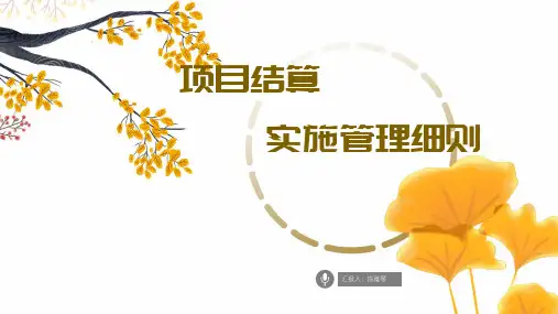 项目结算实施管理细则-周五下午第三节