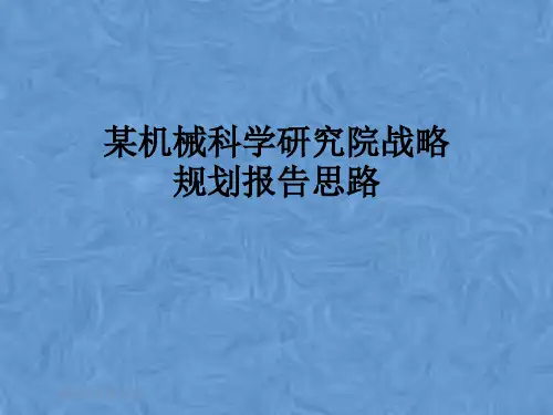 某机械科学研究院战略规划报告思路