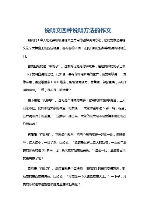 说明文四种说明方法的作文