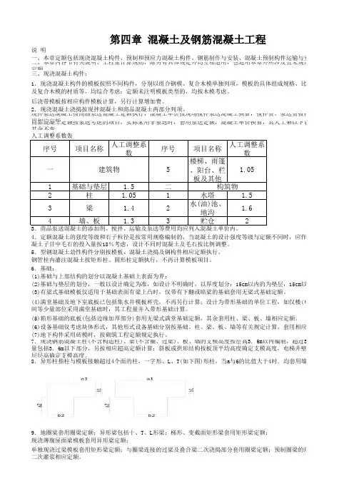 2010定额说明