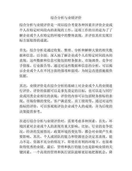综合分析与业绩评价