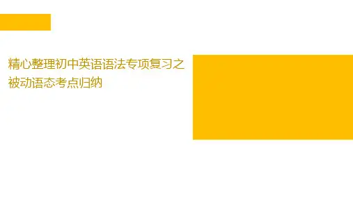2024年中考英语语法专项复习之被动语态考点归纳课件