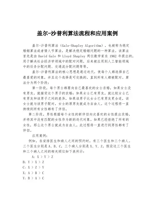 盖尔-沙普利算法流程和应用案例