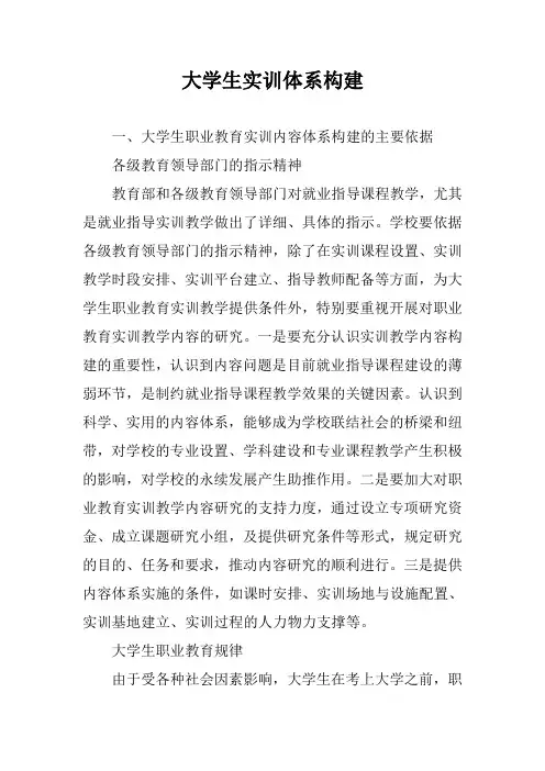 大学生实训体系构建