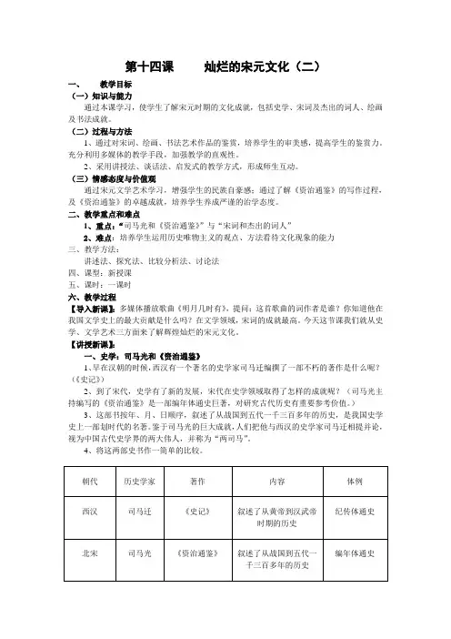 第十四课 灿烂的宋元文化(二)