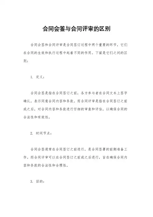 合同会签与合同评审的区别