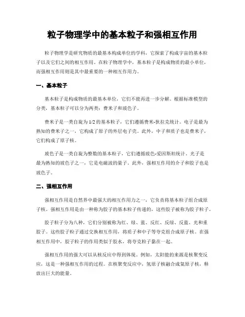 粒子物理学中的基本粒子和强相互作用