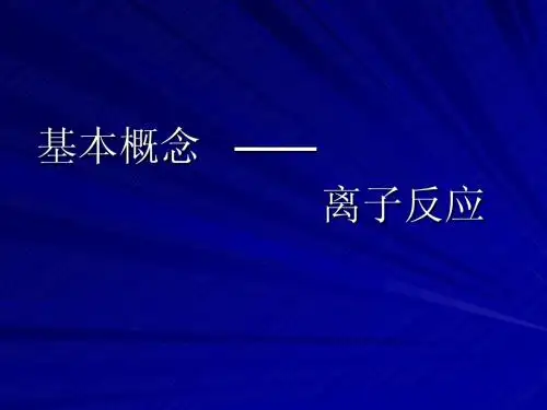 第二讲 离子反应