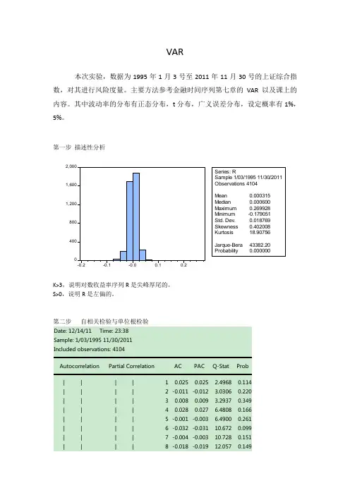 金融数据处理(VAR)