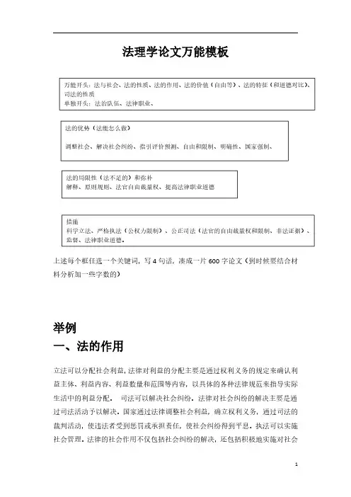 法理学论文万能模板