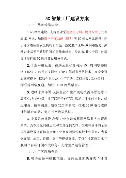 5G智慧工厂建设方案