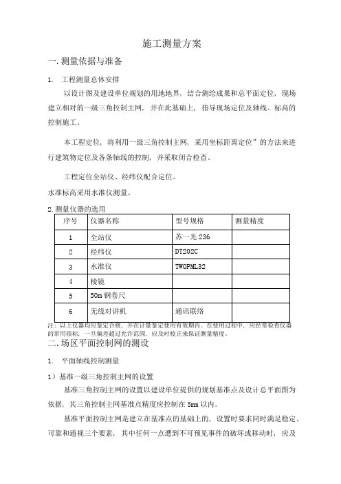 施工测量方案2