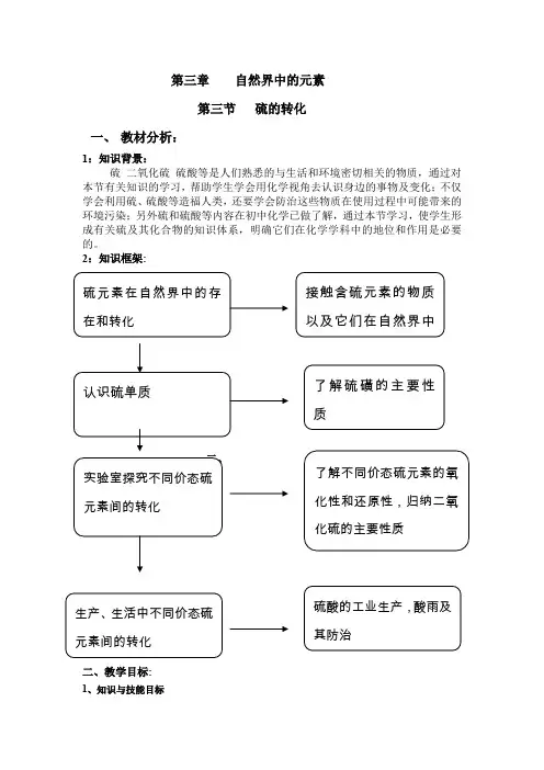 第三章  第三节 硫的转化 第一课时