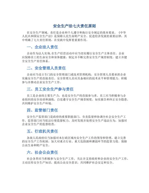 安全生产法七大责任原则