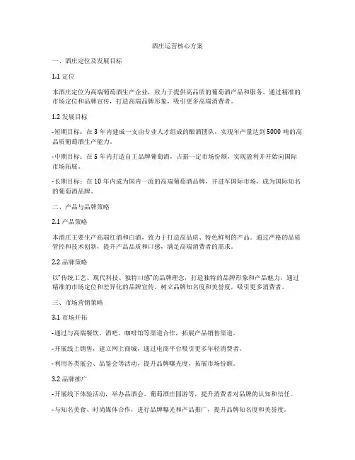 酒庄运营核心方案