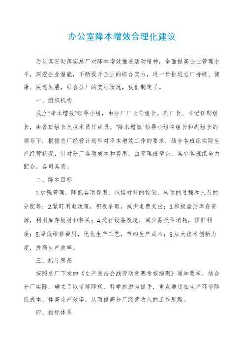 办公室降本增效合理化建议