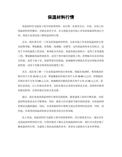 保温材料行情
