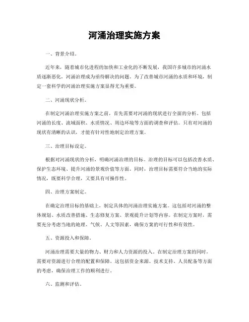 河涌治理实施方案