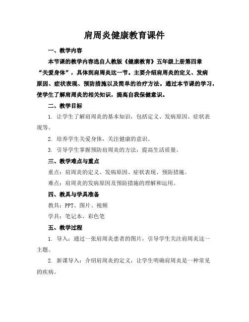 肩周炎健康教育课件