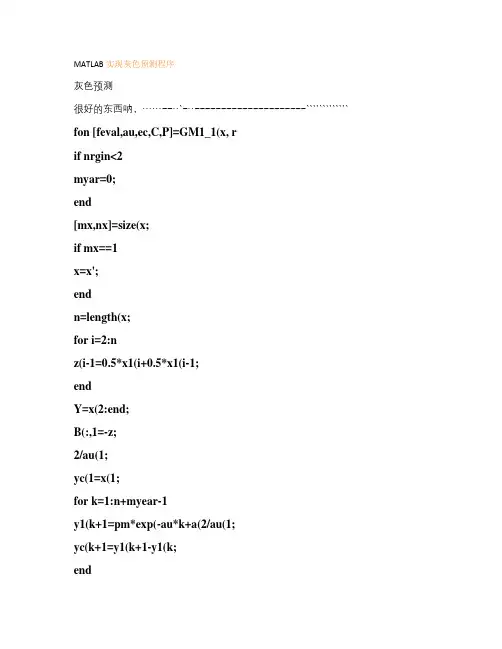 MATLAB实现灰色预测程序很全,很强大,数学建模当中用到.