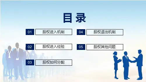 合伙人股权合作及退出分配机制教学内容PPT讲座