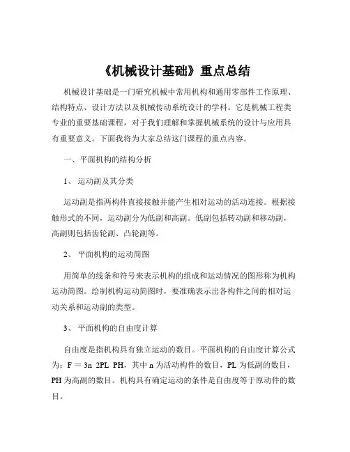 《机械设计基础》重点总结