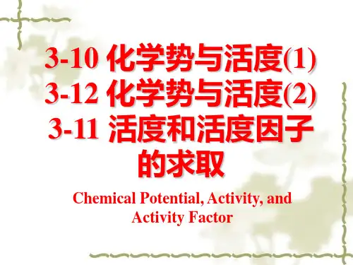 物理化学：03-10~13化学势与活度