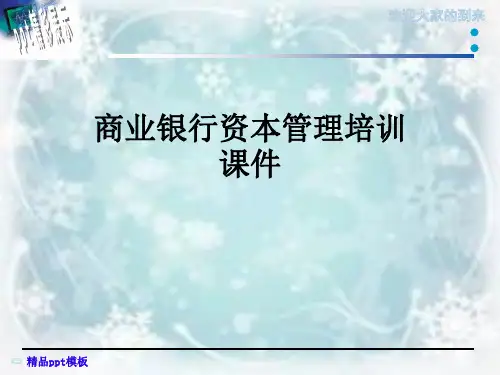 商业银行资本管理培训课件