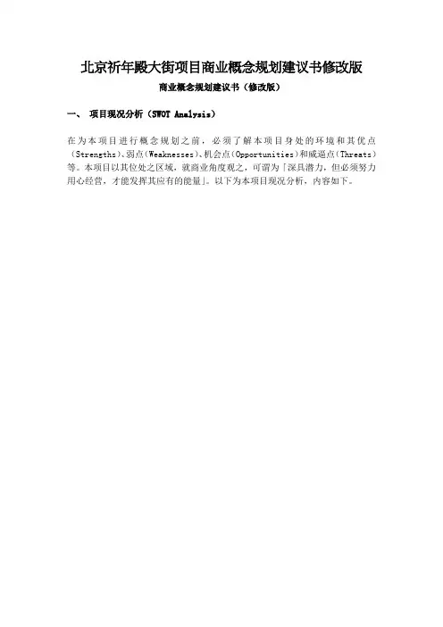 北京祈年殿大街项目商业概念规划建议书修改版