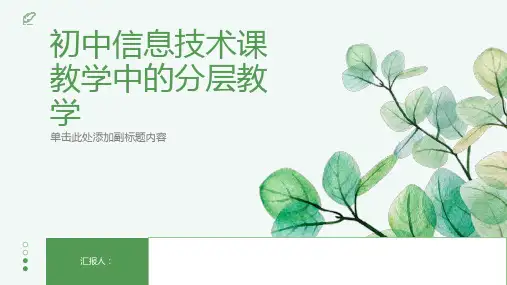 浅谈初中信息技术课教学中的分层教学