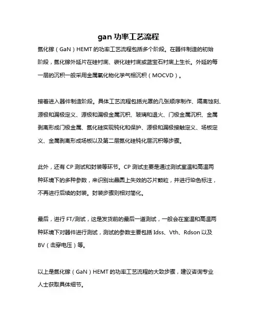 gan功率工艺流程