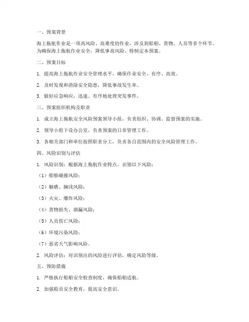 海上拖航安全风险预案范文