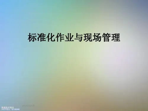 标准化作业与现场管理