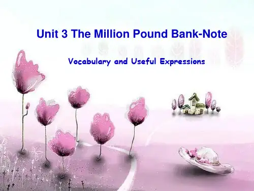 人教版高中英语必修三Unit3The Million Pound Bank Note 课件