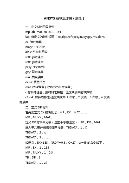 ANSYS命令流详解（超全）