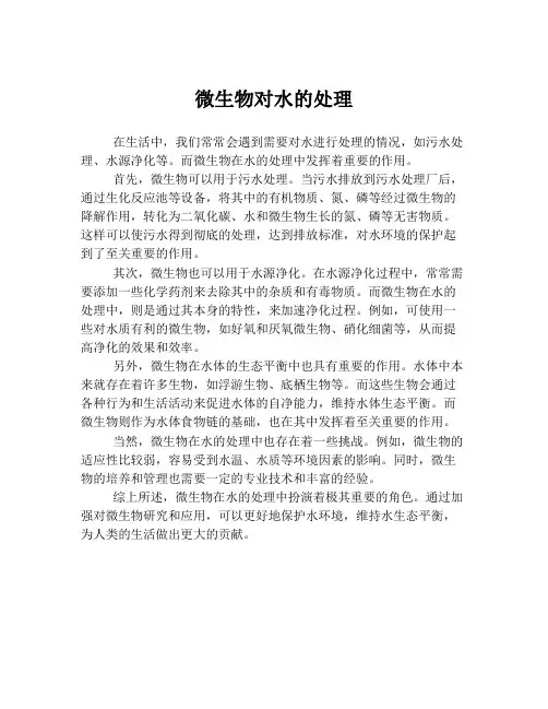 微生物对水的处理